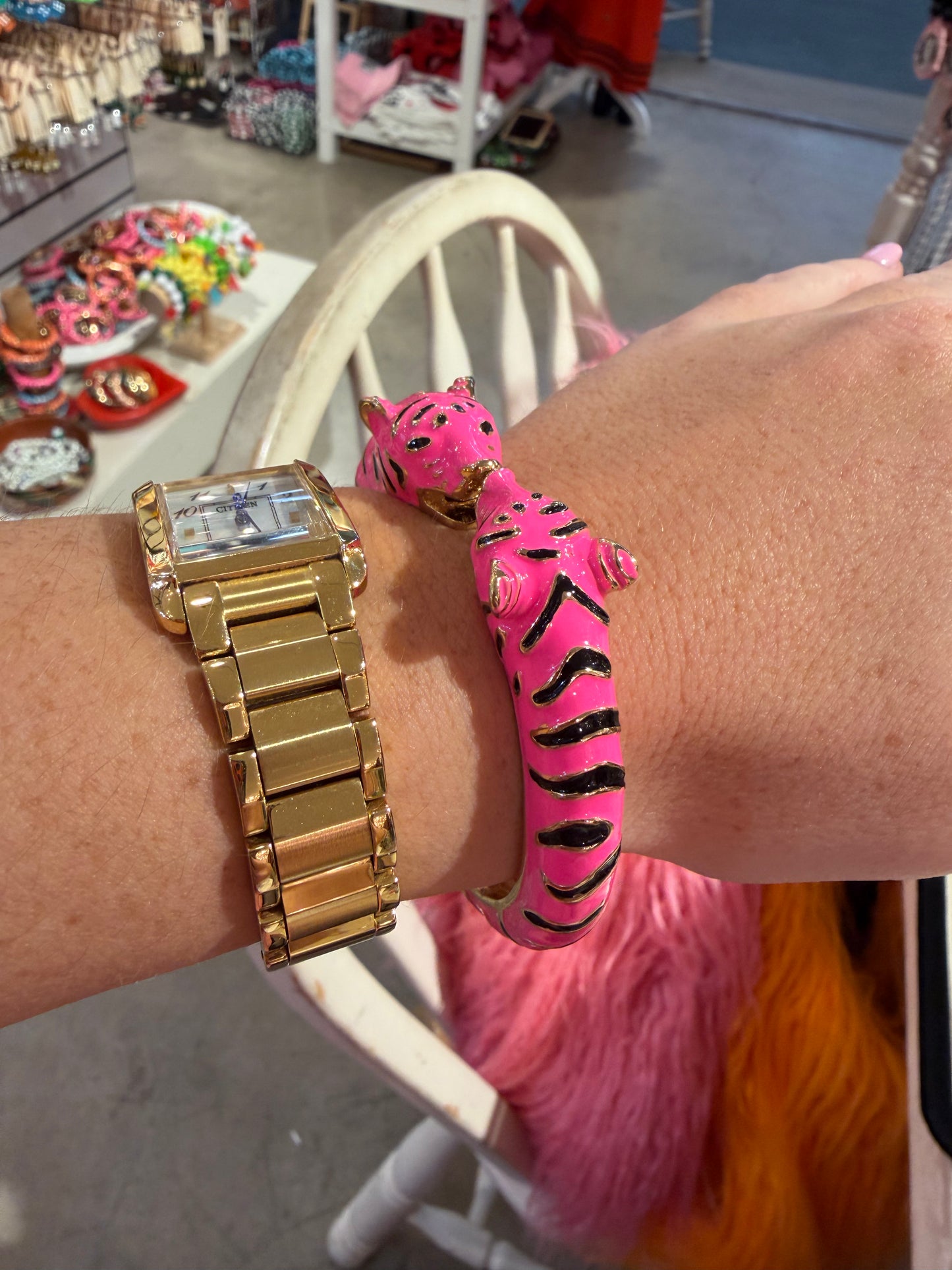 Pink And Black Tiger Bracelet