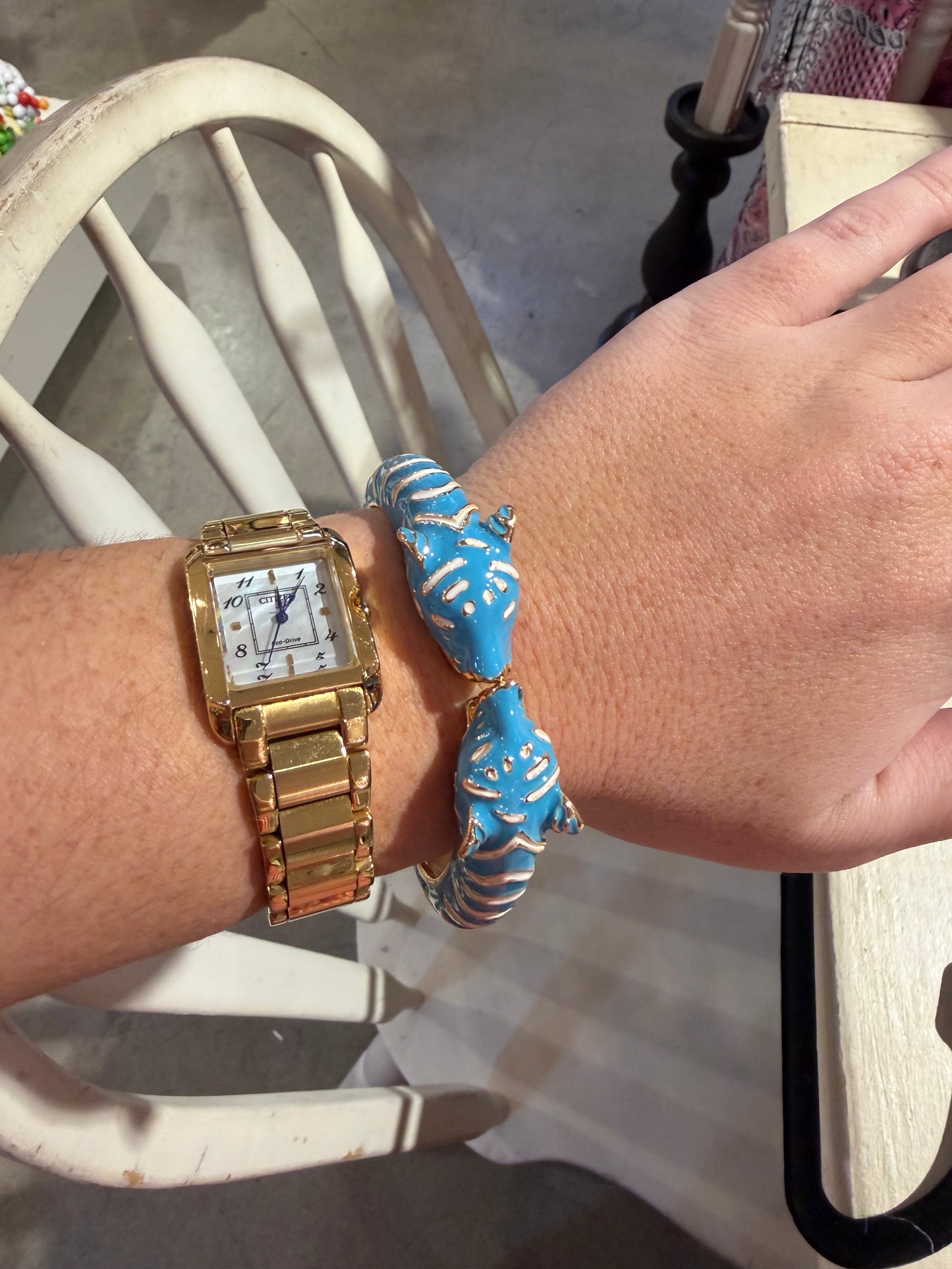 Blue And White Tiger Bracelet
