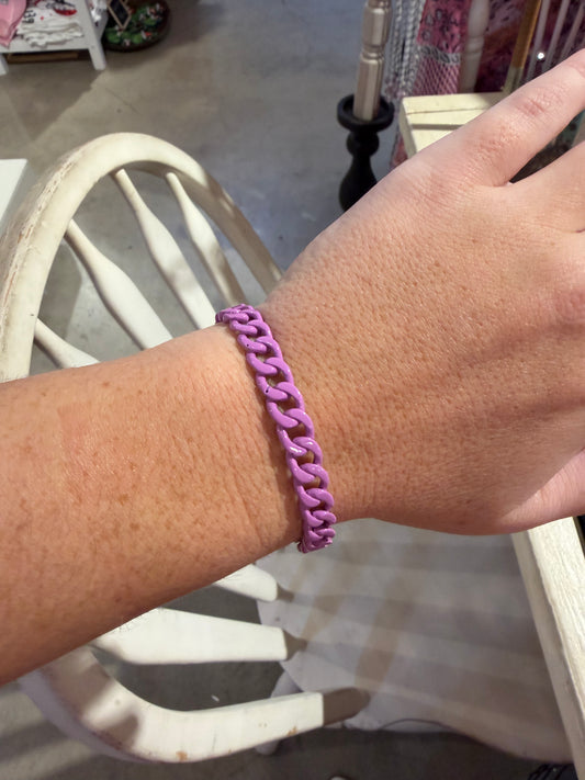 Purple Enamel Link Bracelet