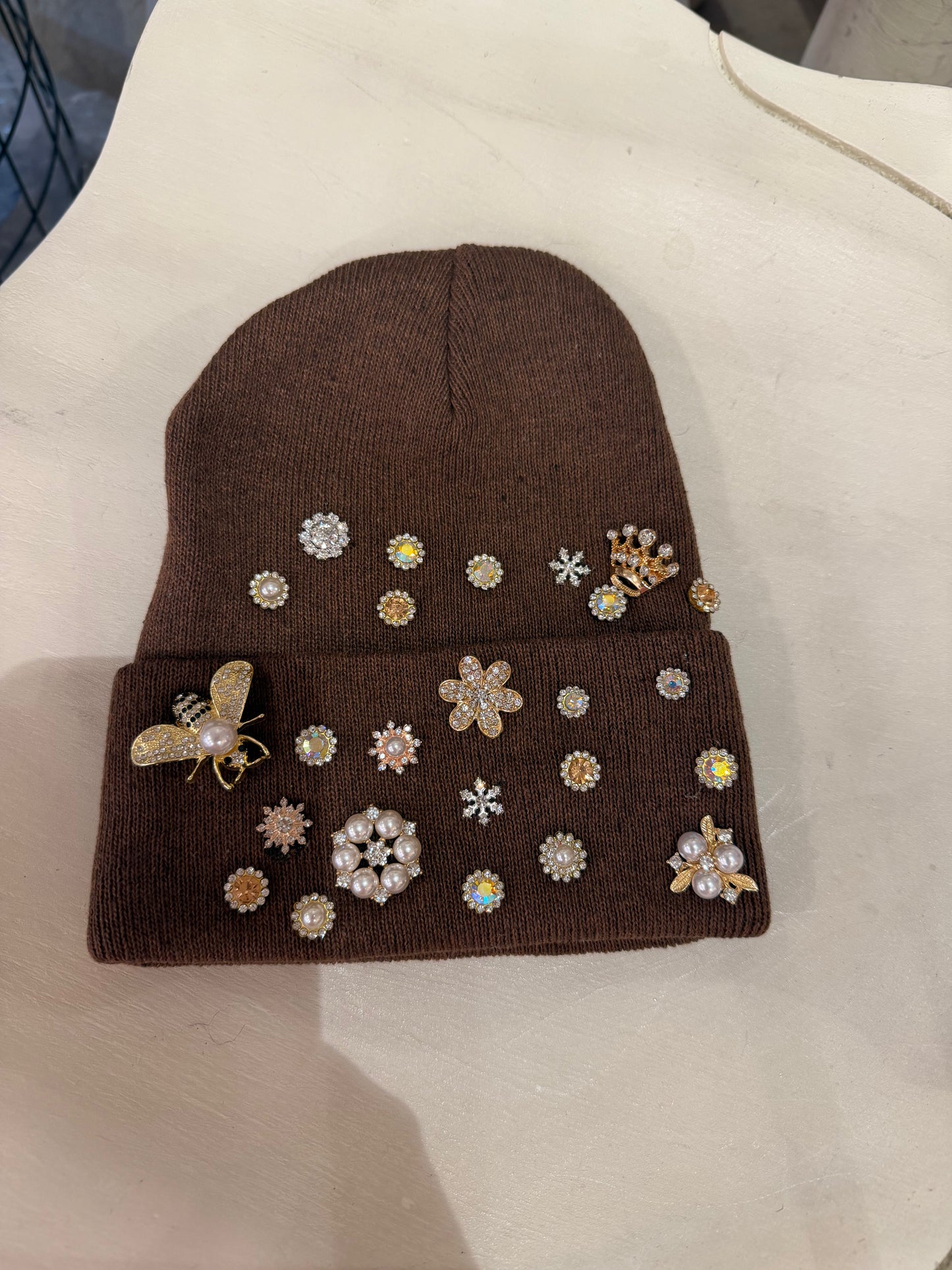 Brown Bling Beanie