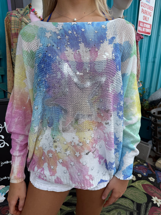 Pastel Star Knit Sweater