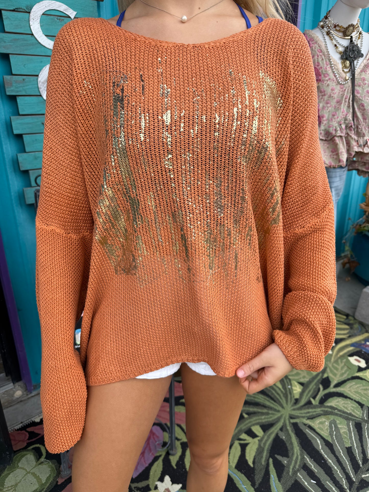 Rust Glow Knit Sweater