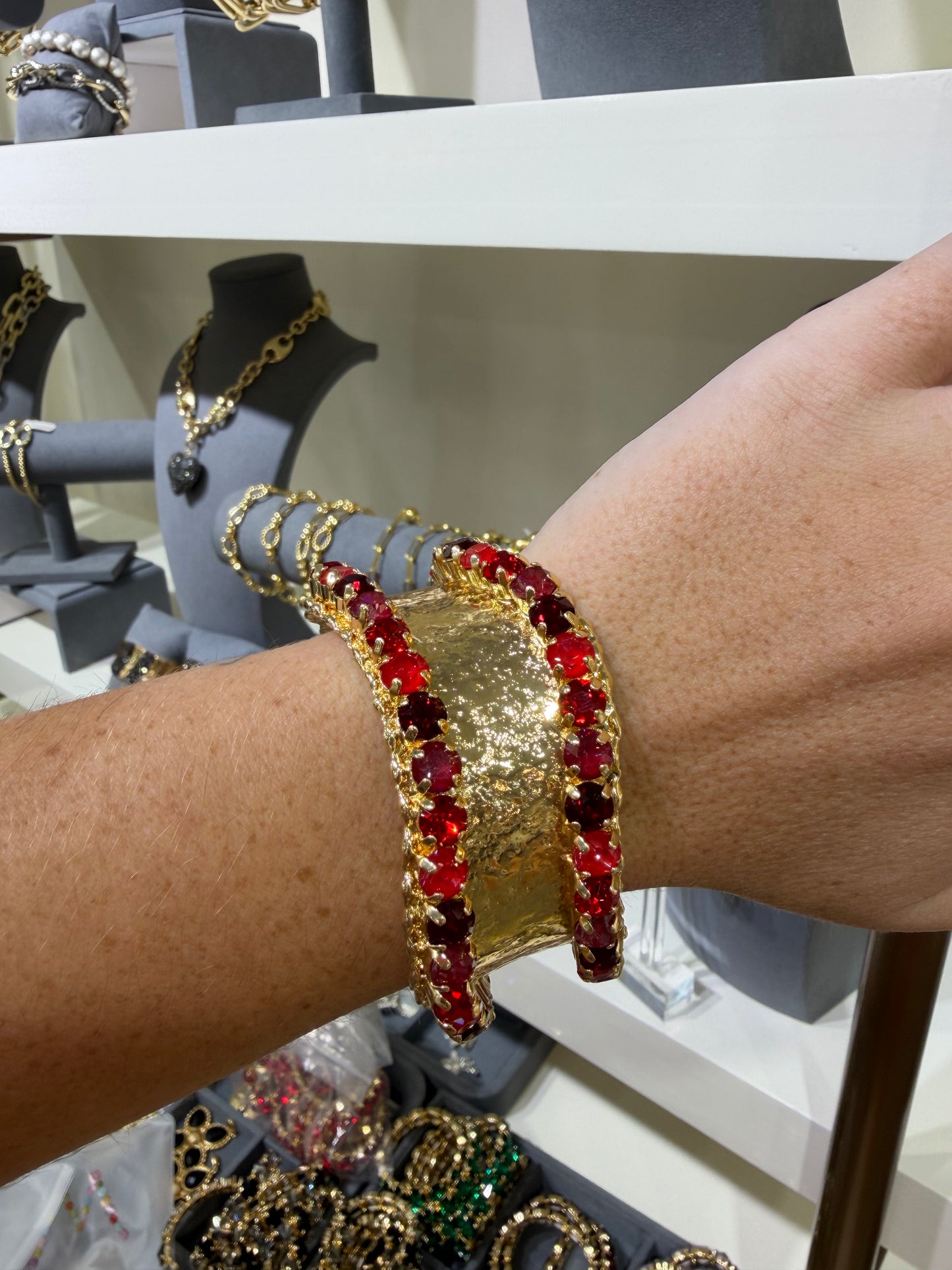 Cola Red Wave Cuff Bracelet