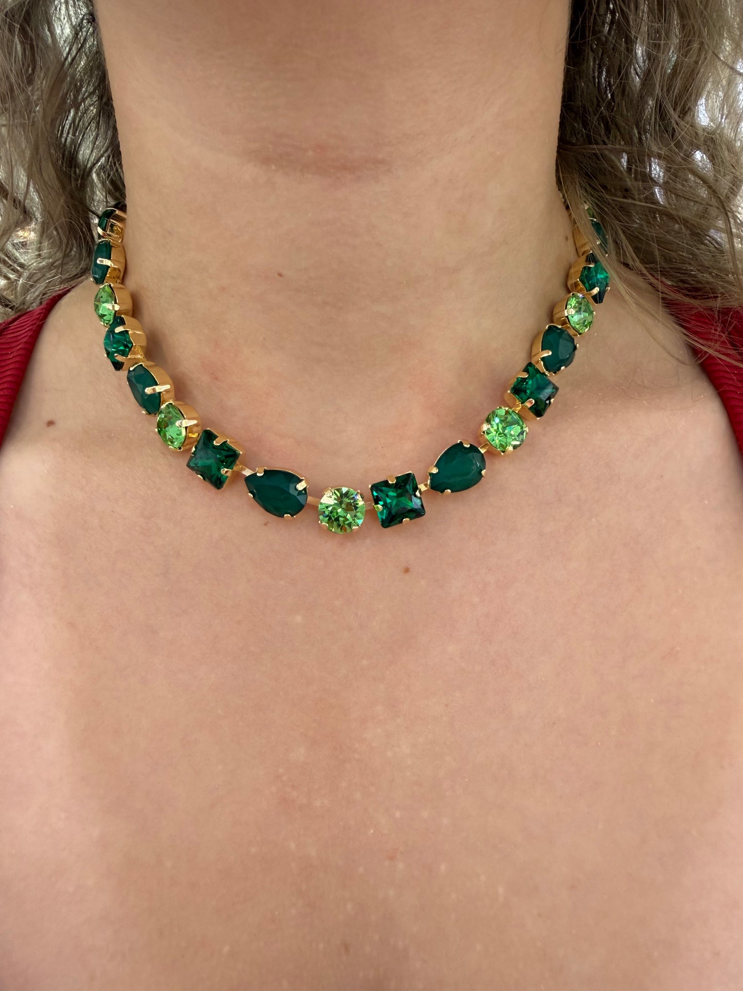 Enchanted Green Crown Necklace