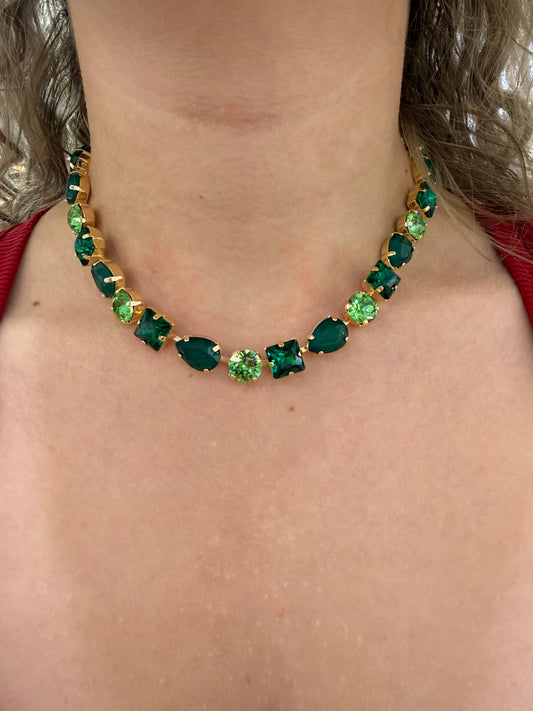 Enchanted Green Crown Necklace