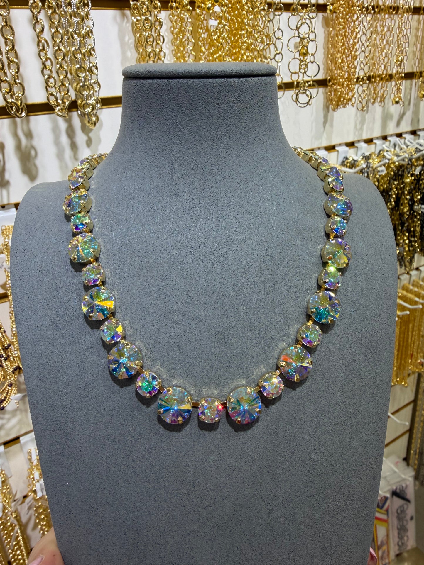 Clear AB Drop Necklace
