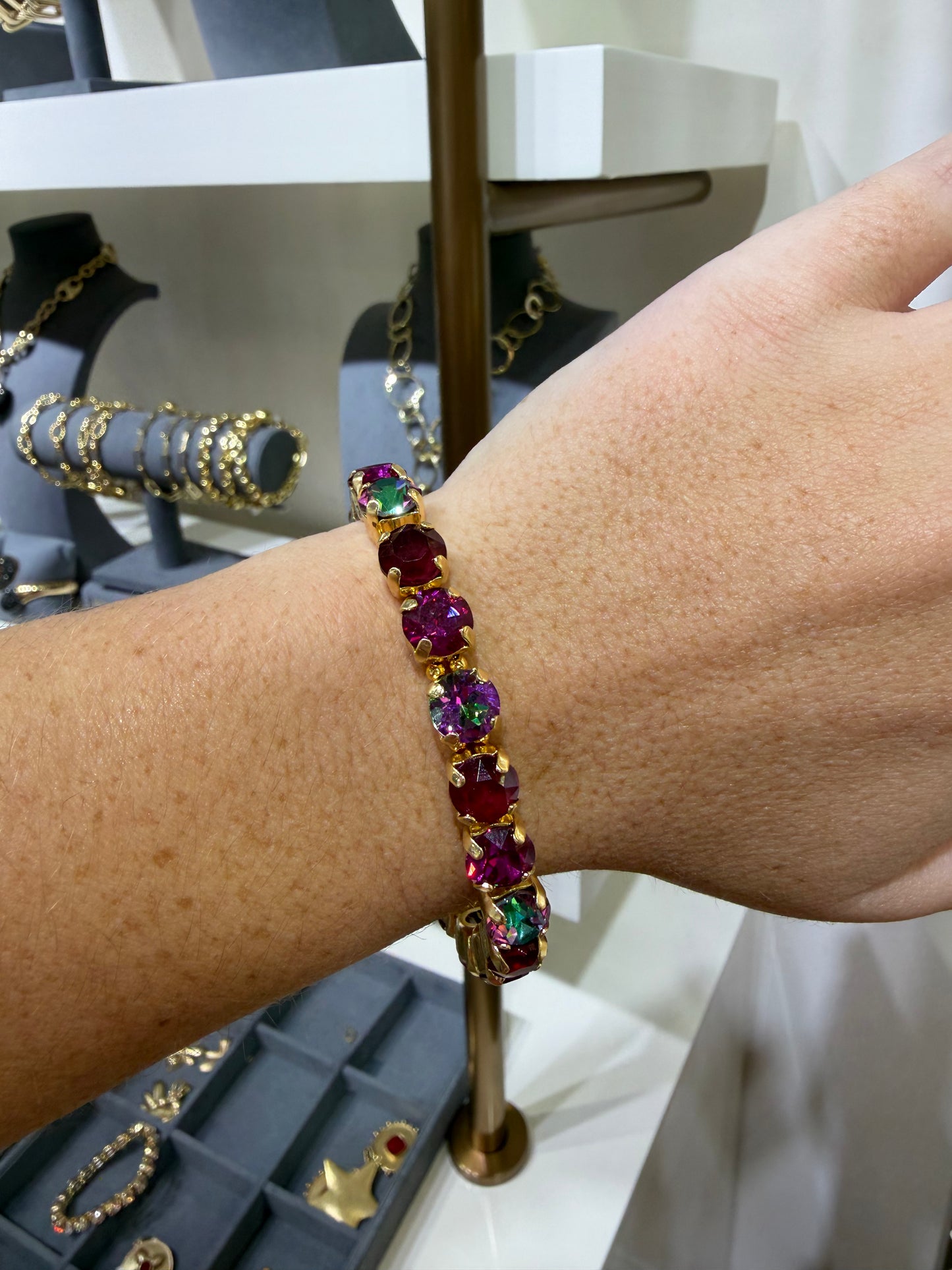 Mini Purple Mix Stretch Bracelet