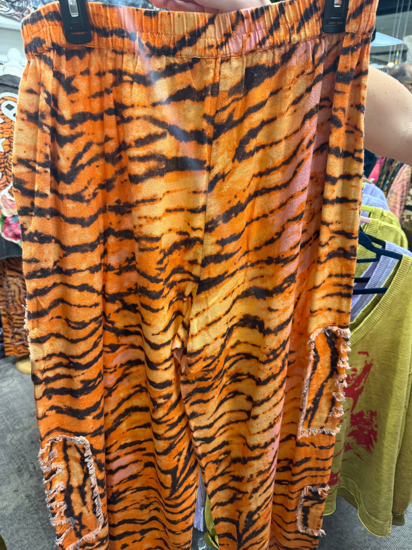 Pre Order!!!Orange Tiger Patched Pants