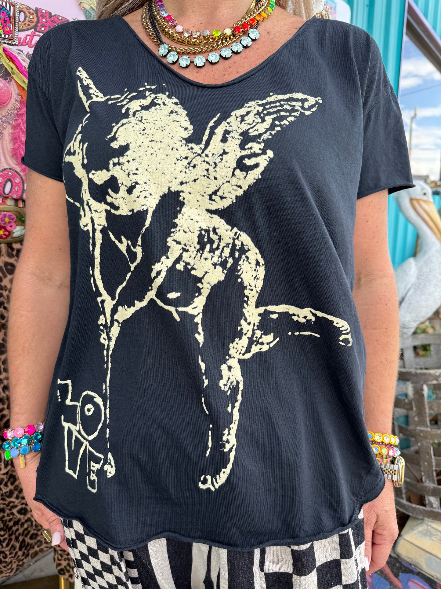 BLACK LOVE CHERUB T-SHIRT