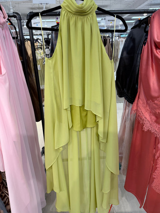 PRE ORDER Lime Green High Low Ruffle Top
