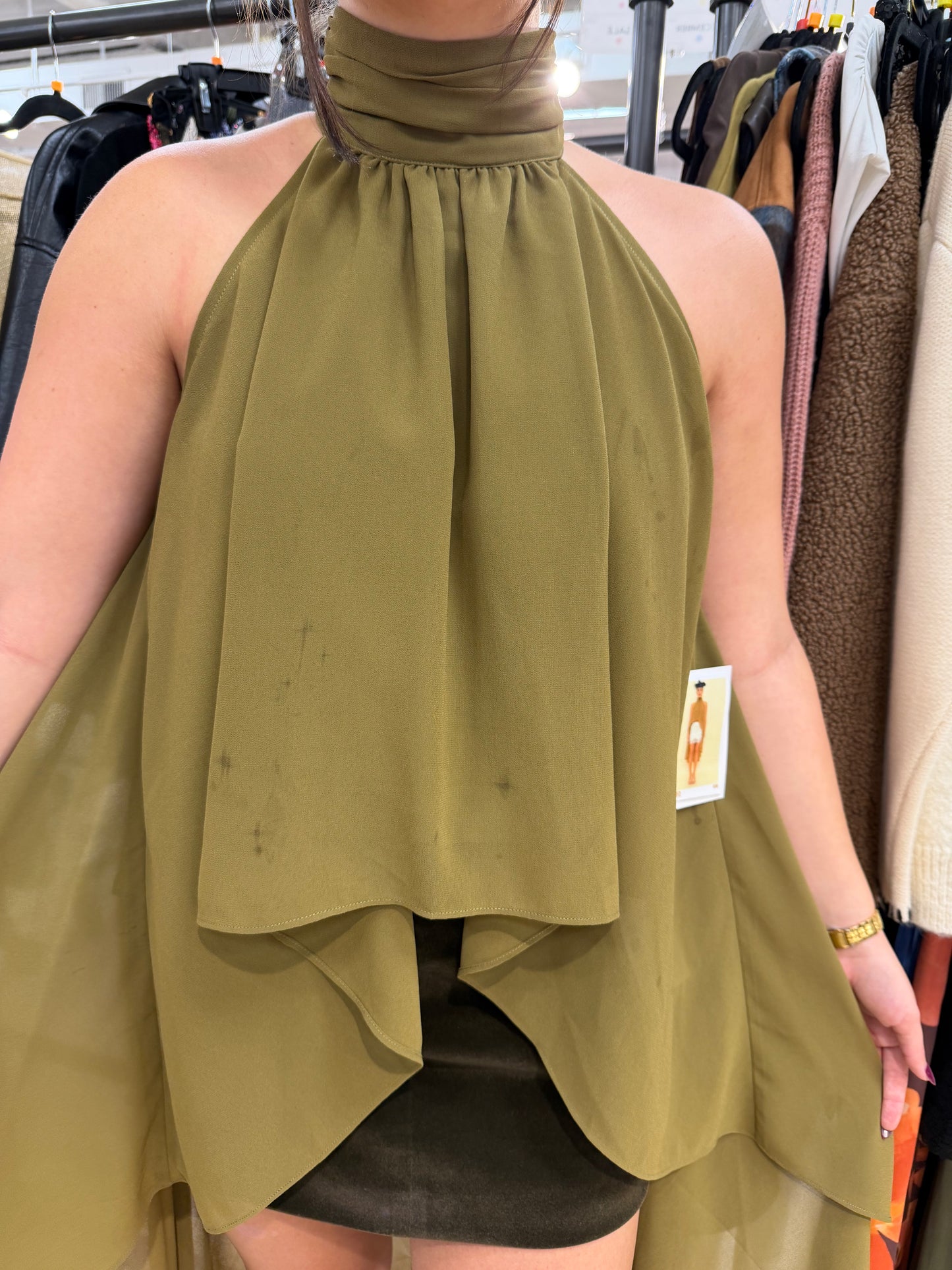 PRE ORDER Olive High Low Ruffle Top