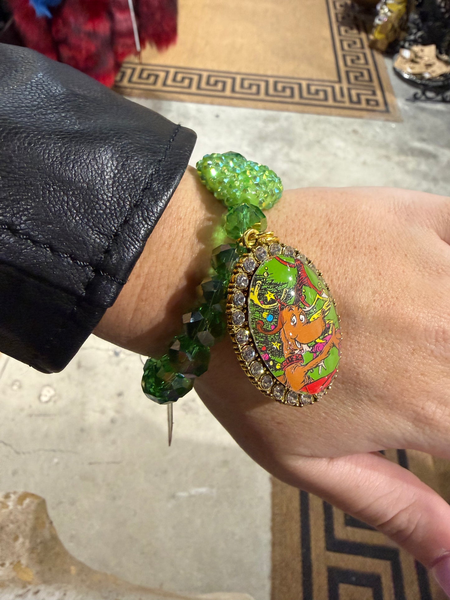 Green Dog Holiday Stretch Bracelet