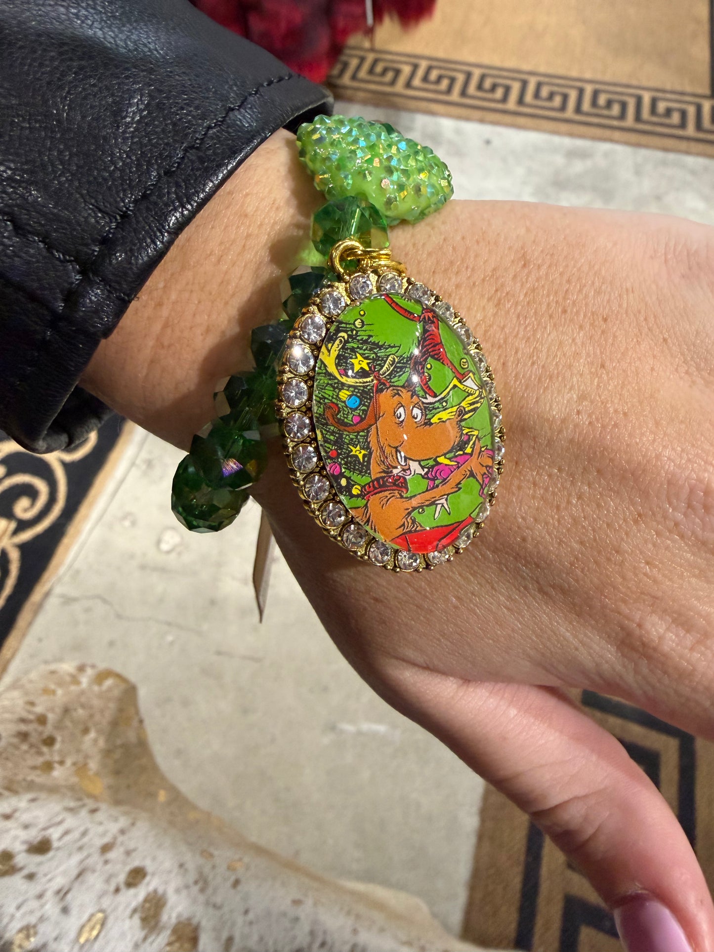 Green Dog Holiday Stretch Bracelet