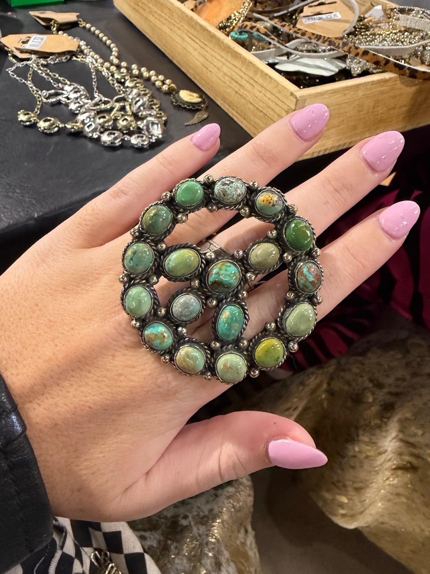 Turquoise Silver Peace Sign Ring