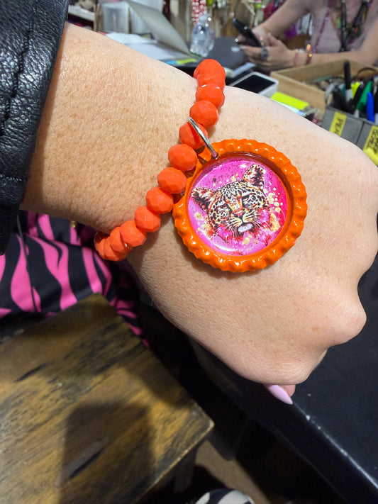 Orange Tiger Stretch Bracelet