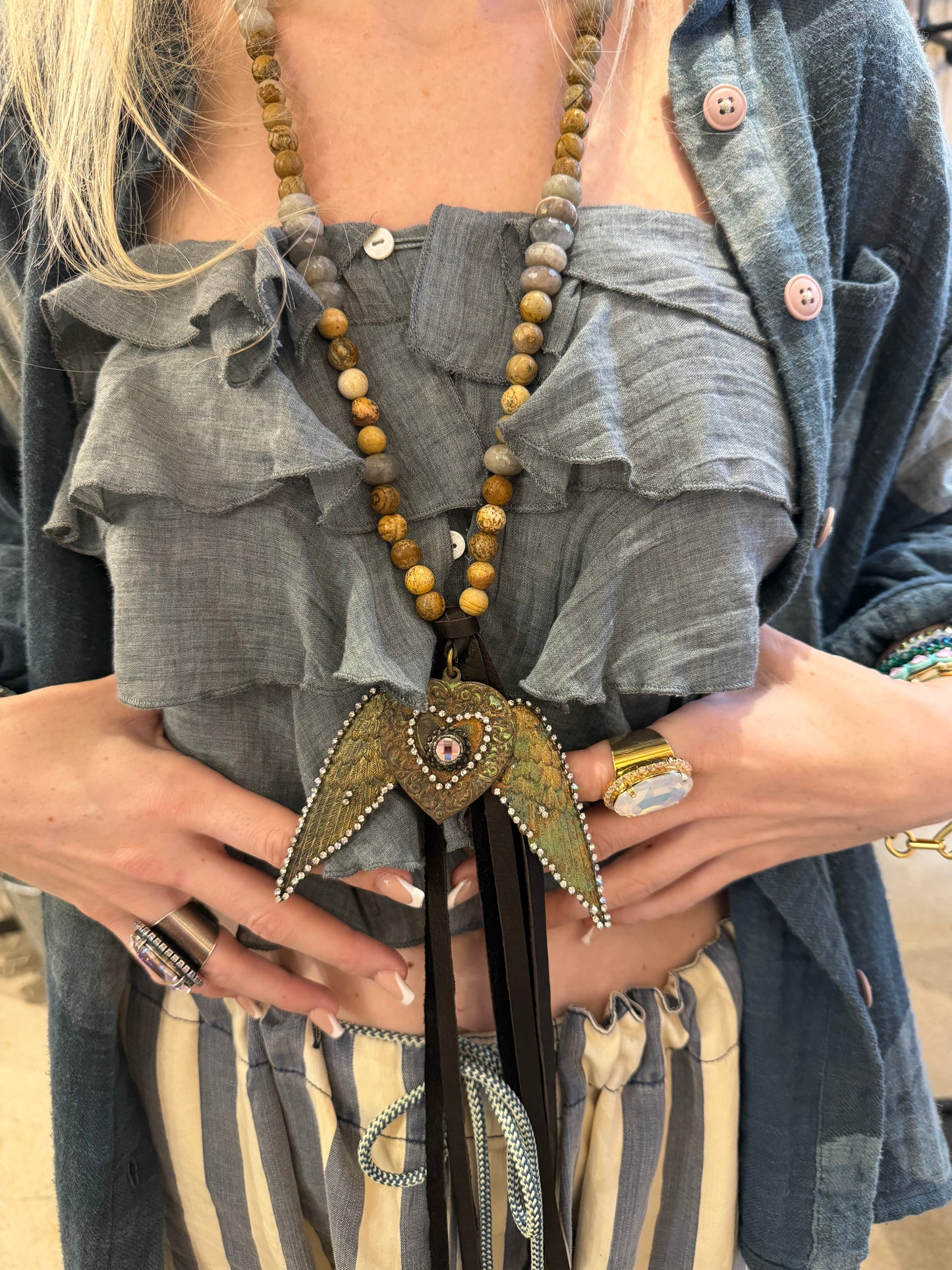 Vintage Angel Heart Necklace