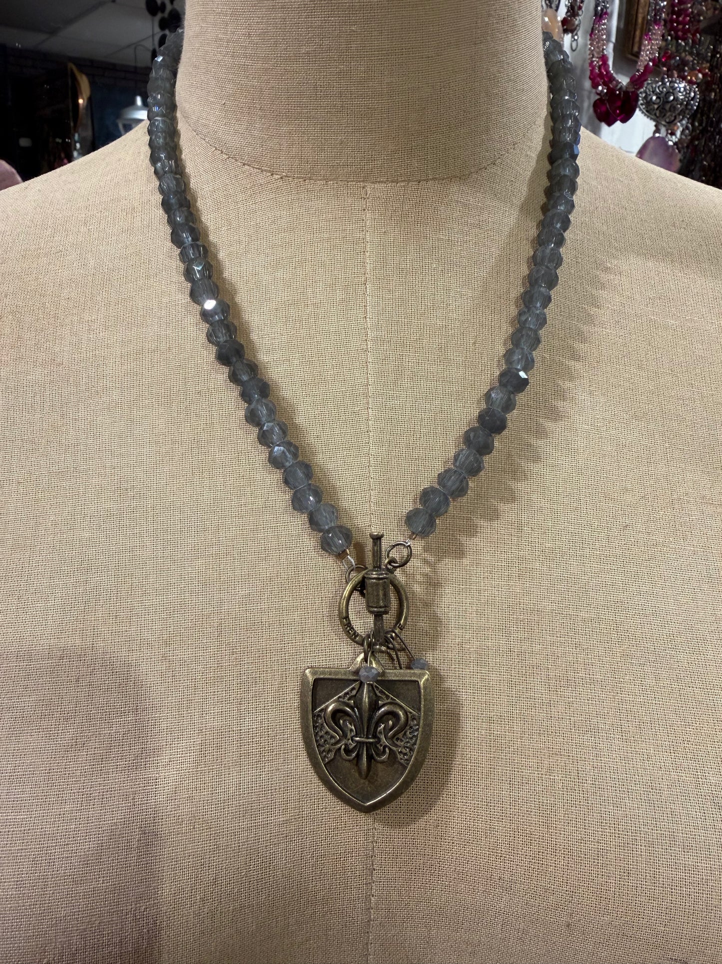 Fleur De Lis Bead Necklace