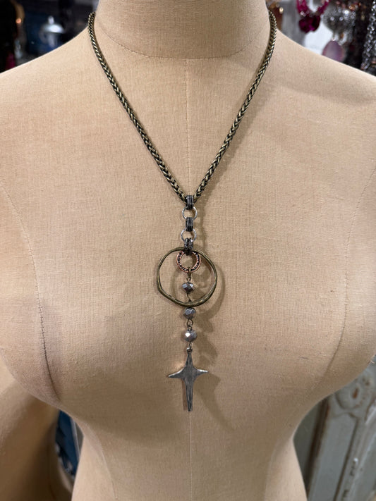 Silver Dimond Drop Necklace