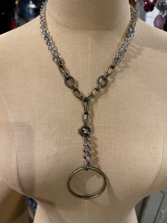 Mix Chain Circle Necklace