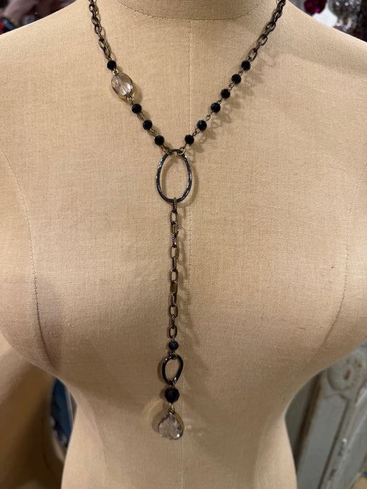 Black Bead Chain Necklace