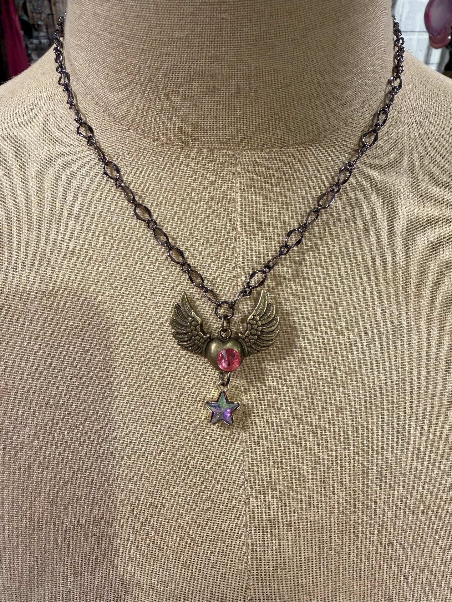 Heart Wing Chain Necklace