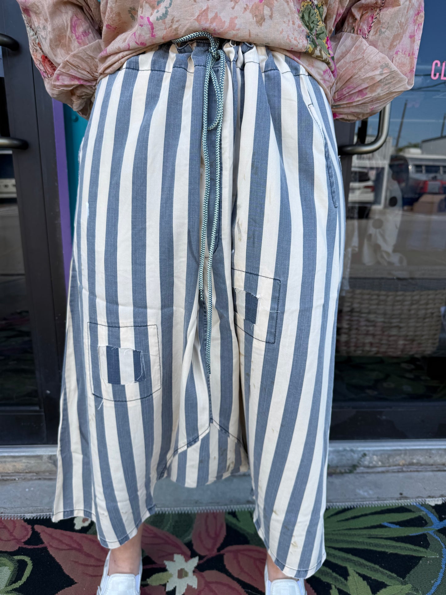 Chambray Stripe Earthsong Harem Pants