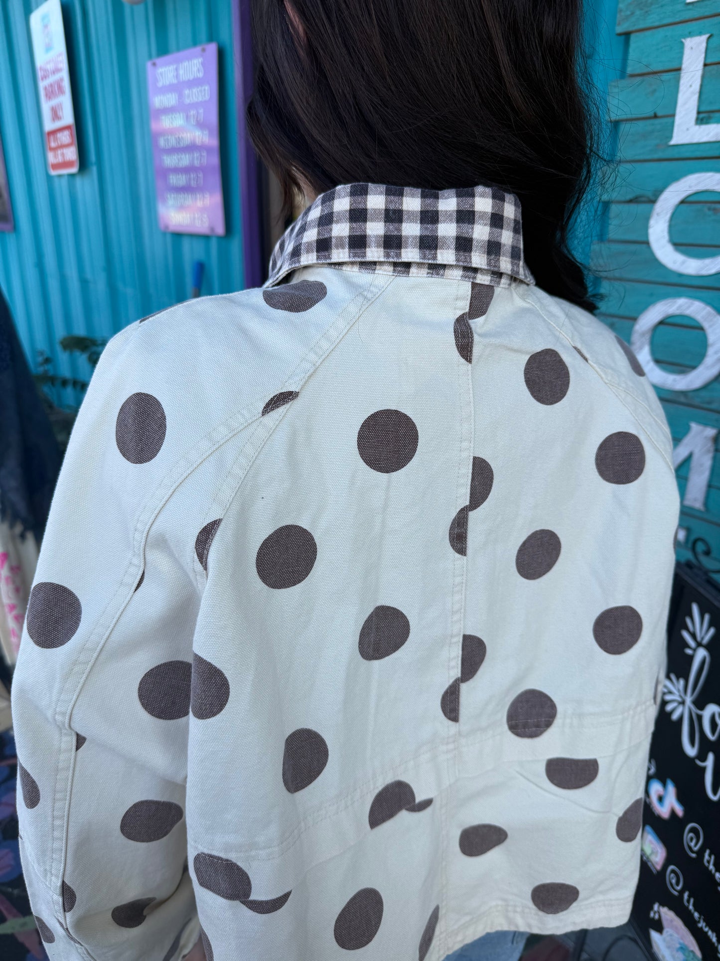 POLKA DOT OXFORD CANVAS FALL JACKET