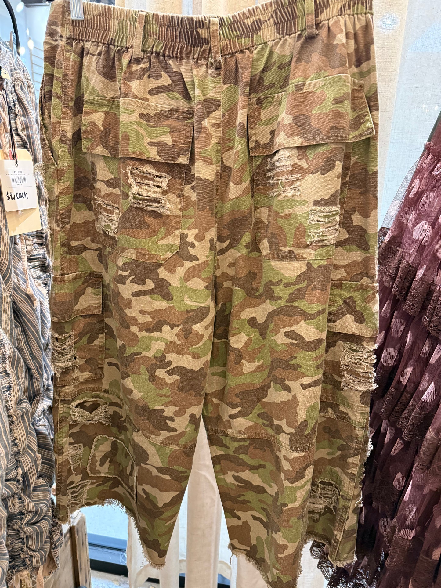 PRE ORDER Worn & Wild Crop Camo Pants