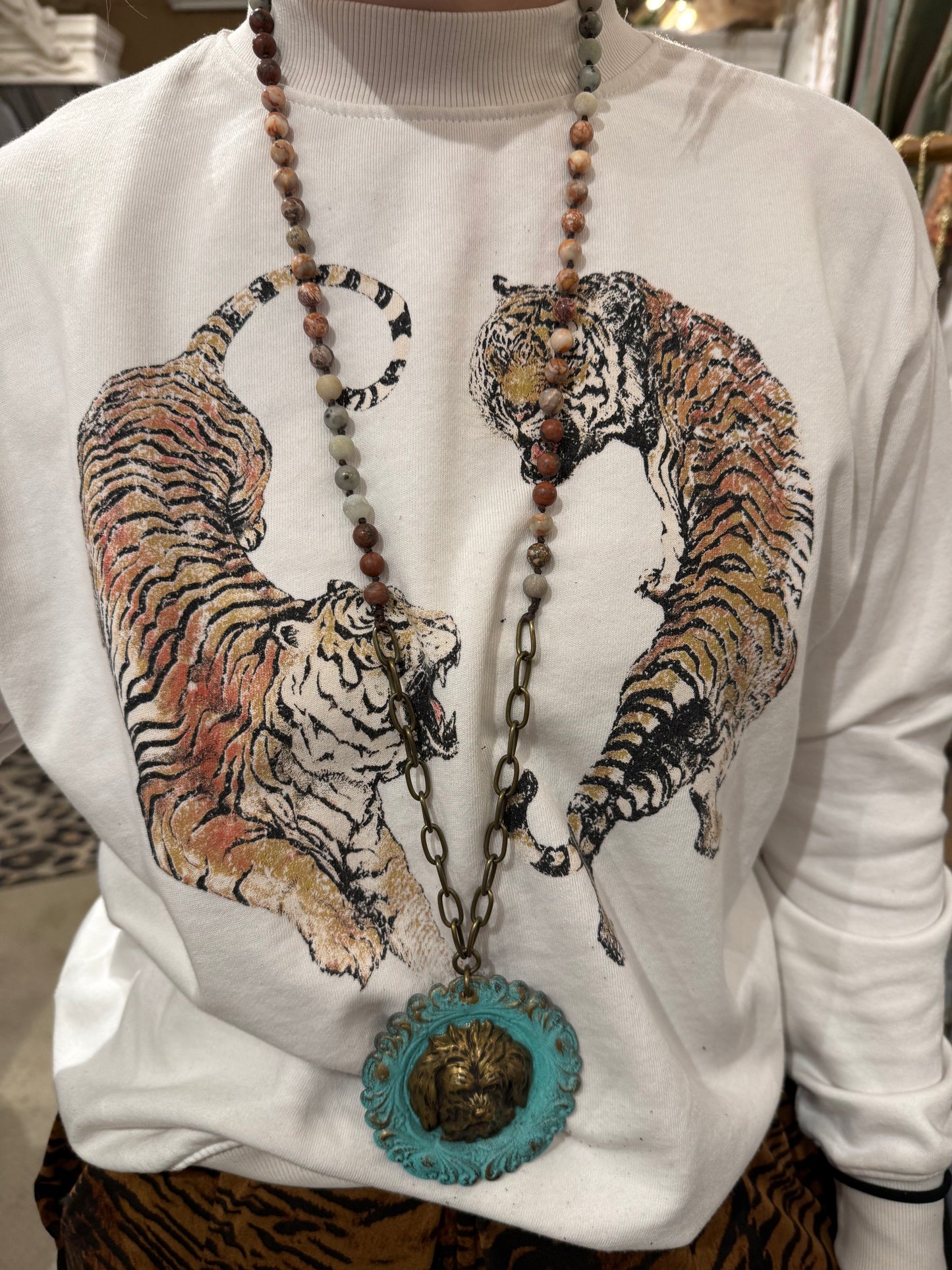 Vintage Turquoise Dog Necklace