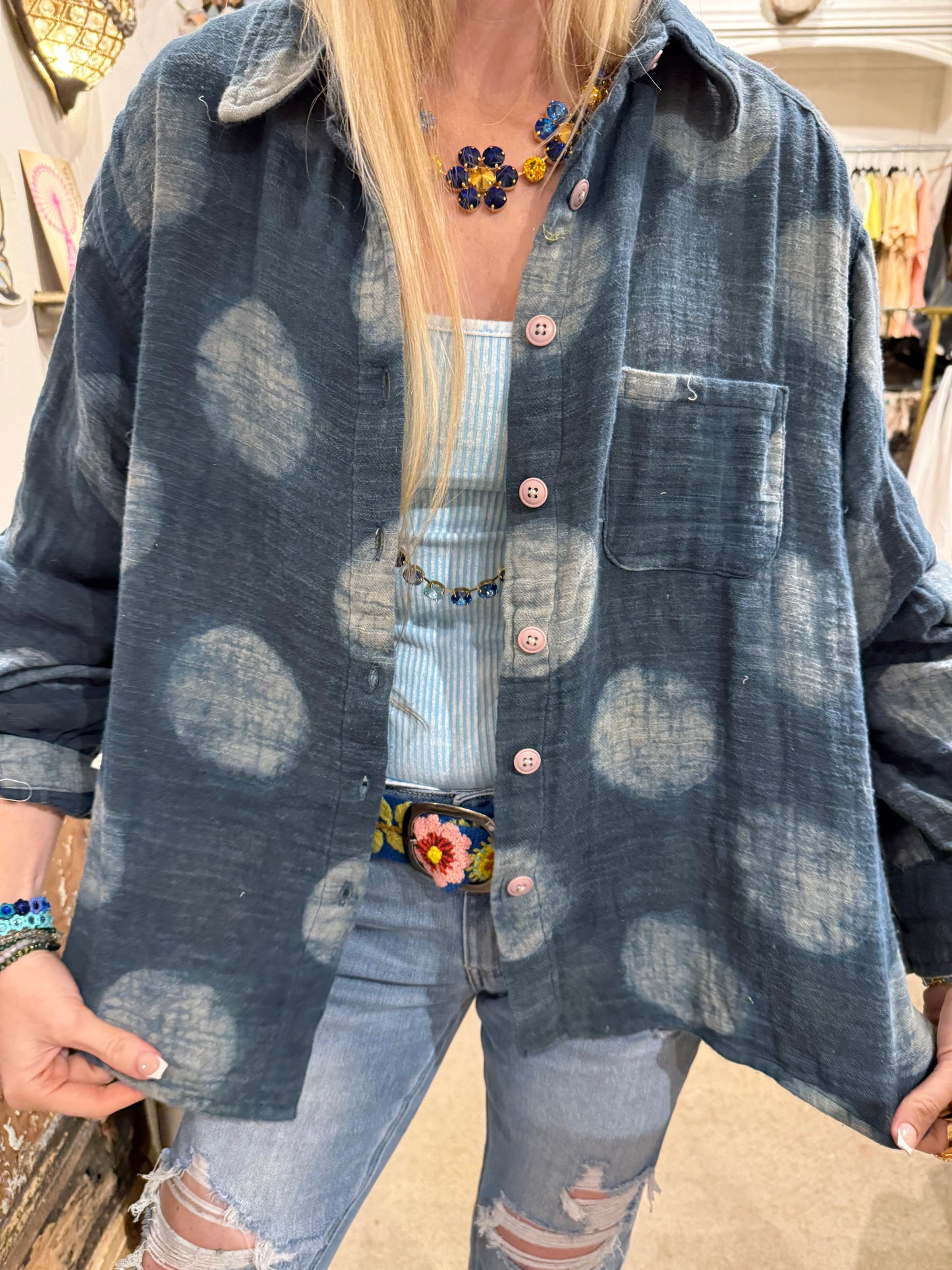 Navy Star Gazzing Jacket