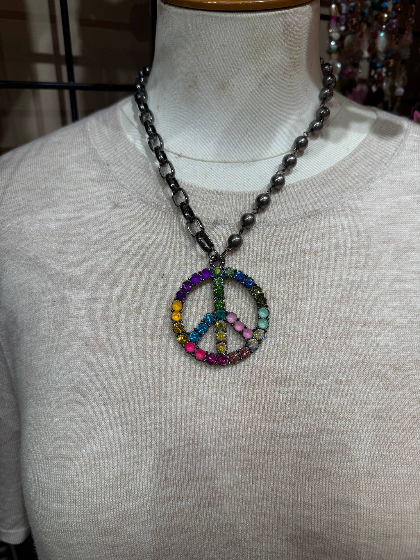 Gunmetal Rainbow Necklace