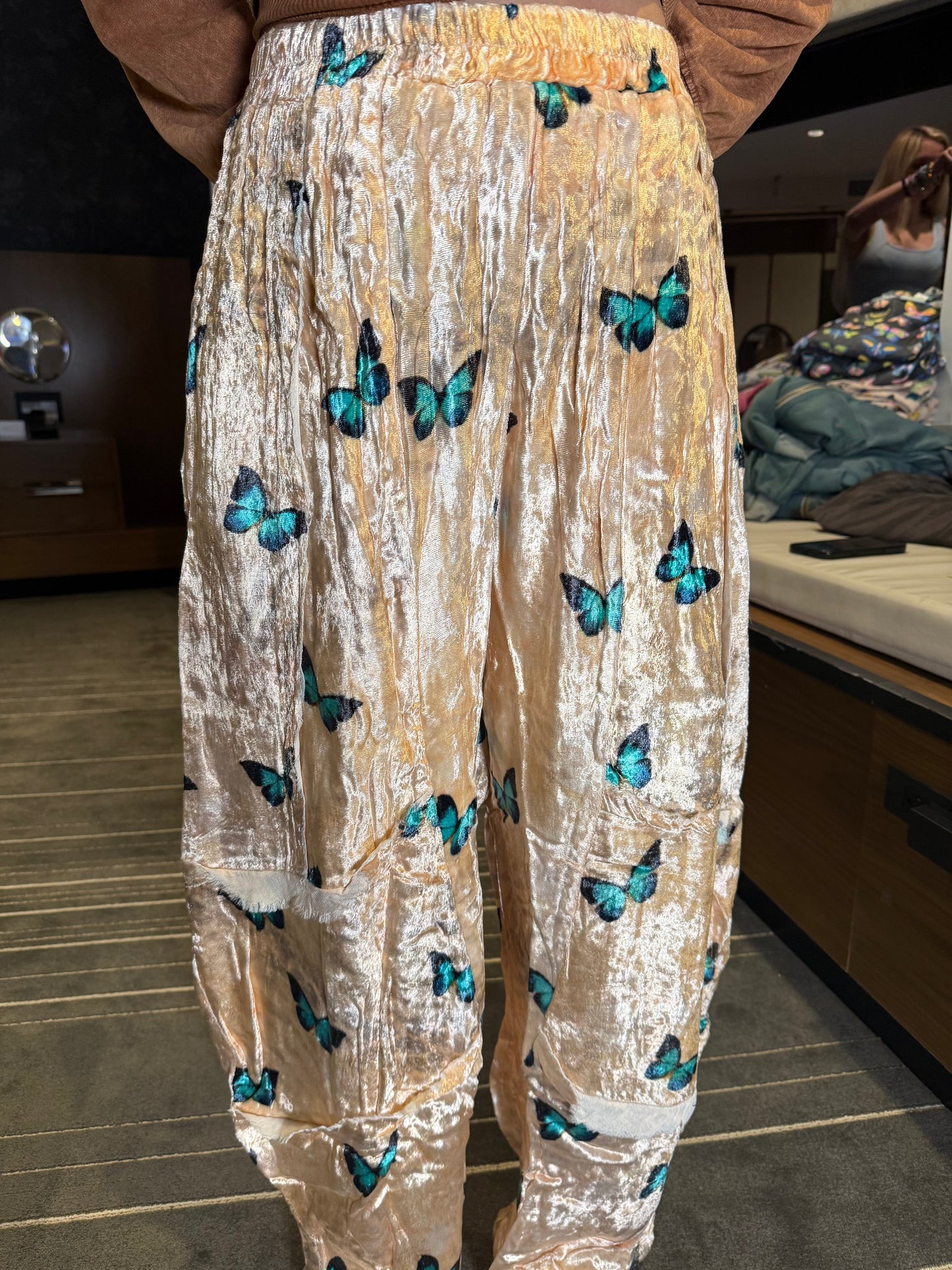 Velvet Gold Butterfly Pants