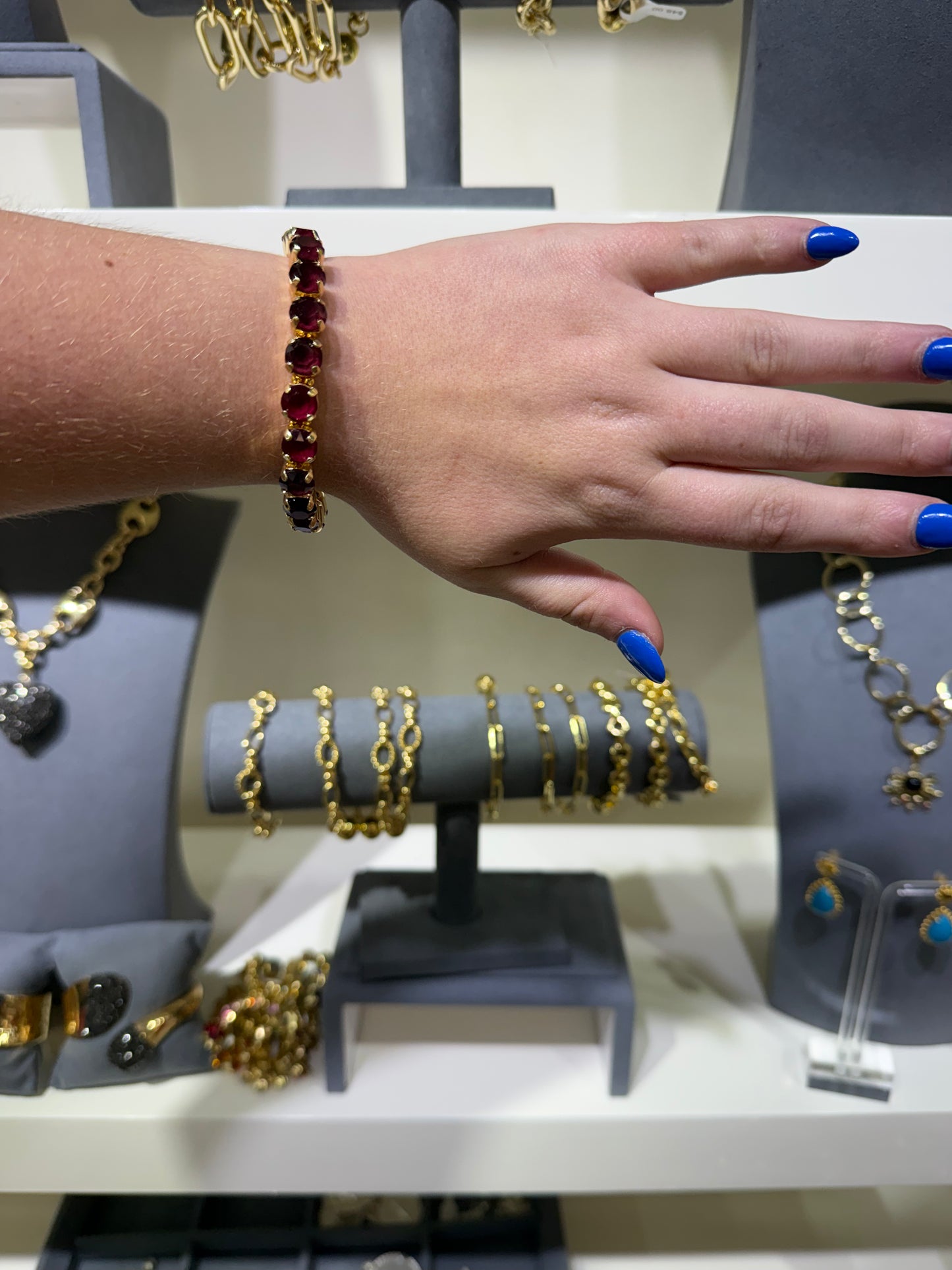 Mini Burgandy Stretch Bracelet