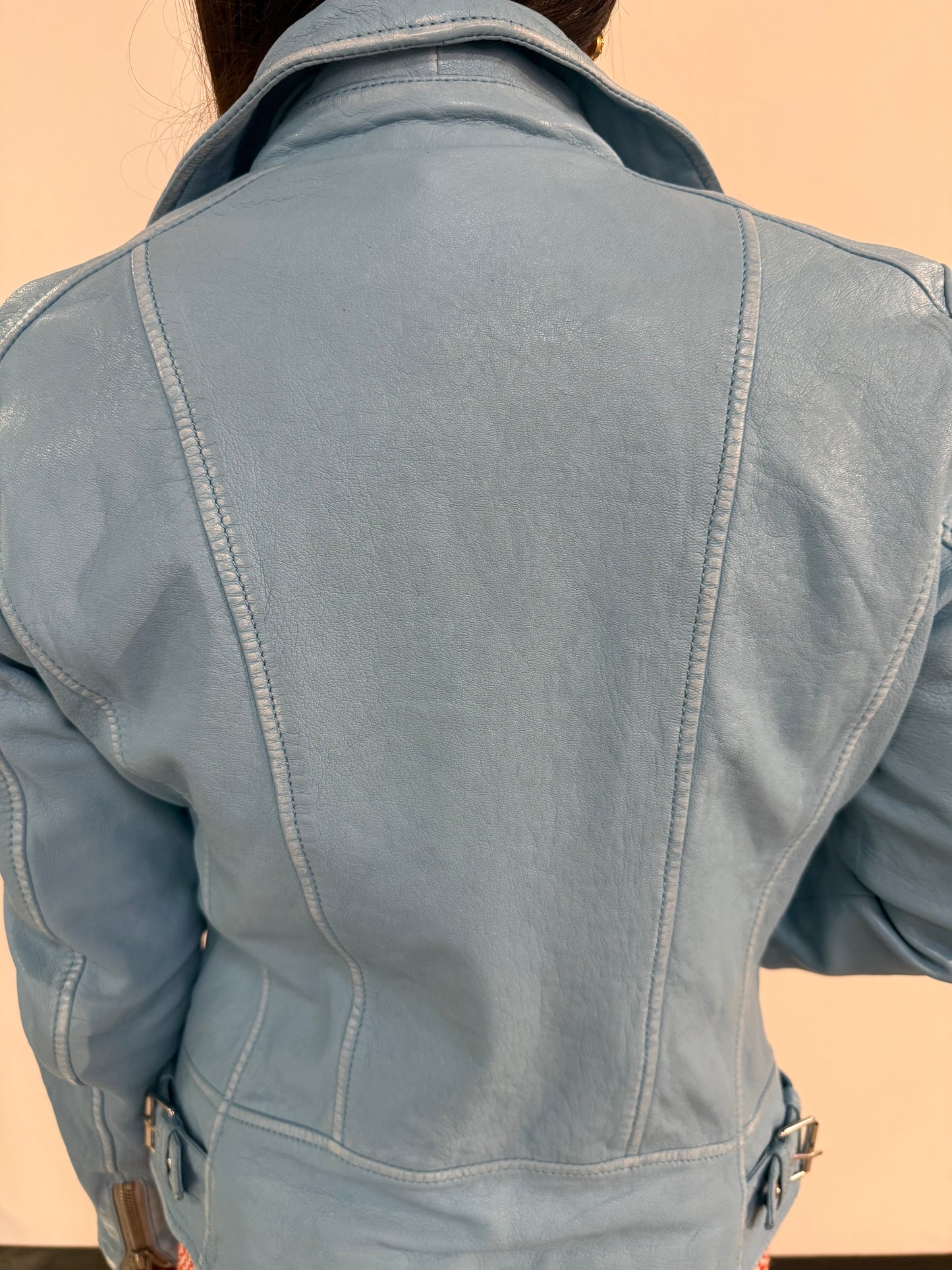 Light Blue Leather Jacket