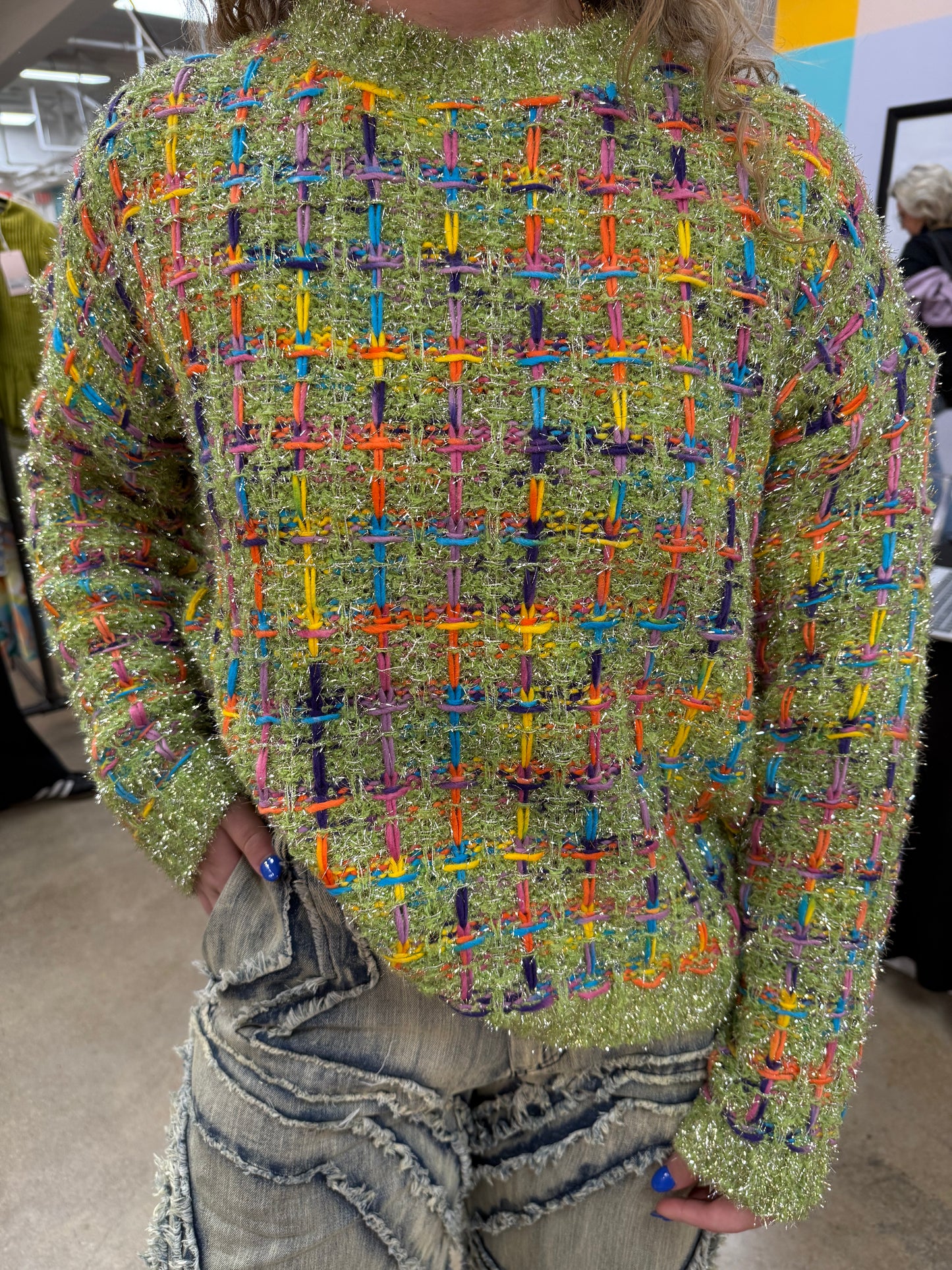 PRE ORDER Green Multi Confetti Sweater