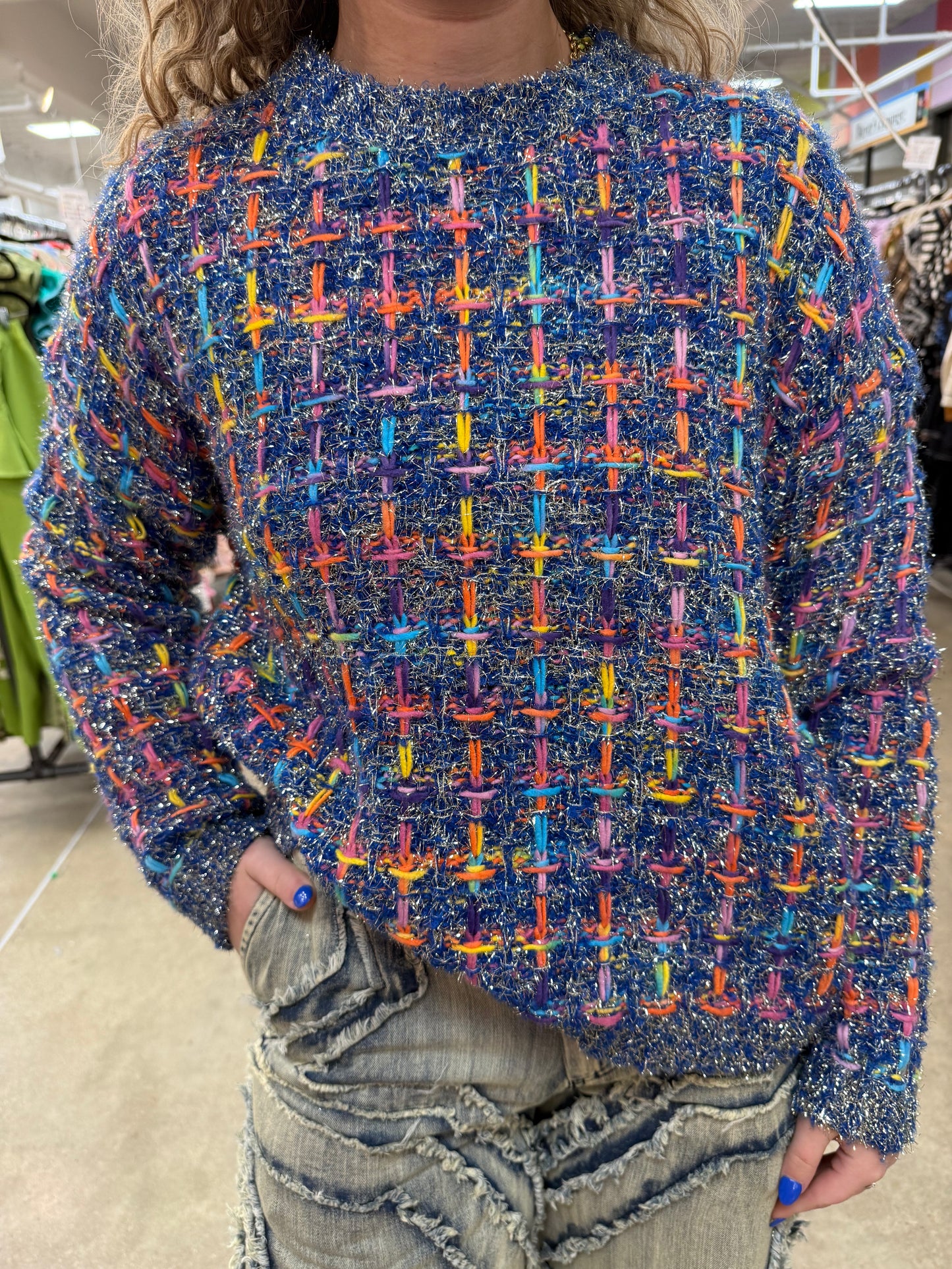 PRE ORDER Blue Multi Confetti Sweater