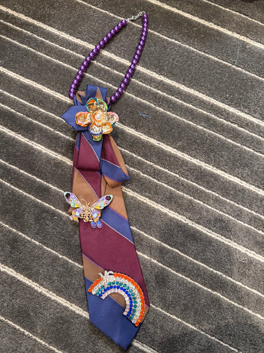 Rainbow Garden Tie Necklace