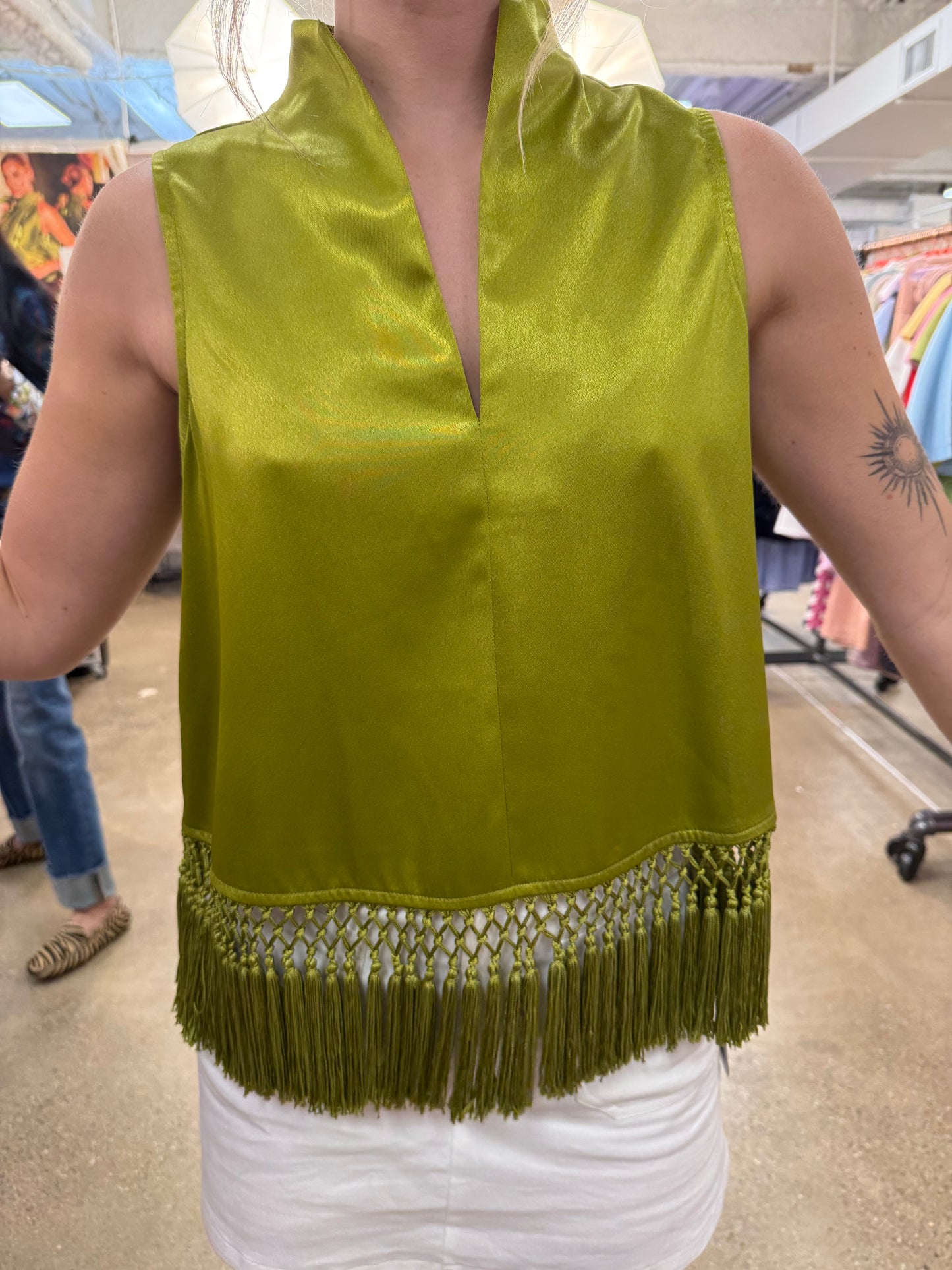 PRE ORDER Green Fringe Top