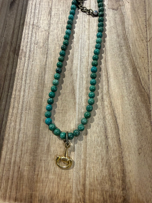 Green Bead Bit Necklace