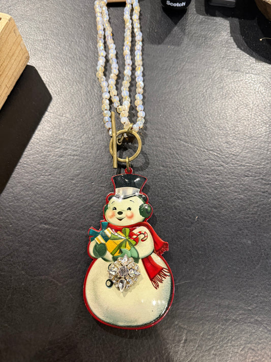 Vintage Snowman Necklace