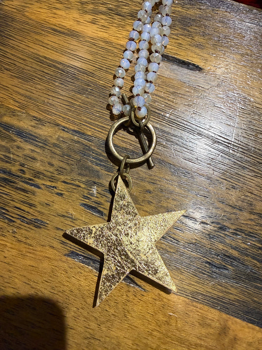 Beaded Chunky Star Necklace