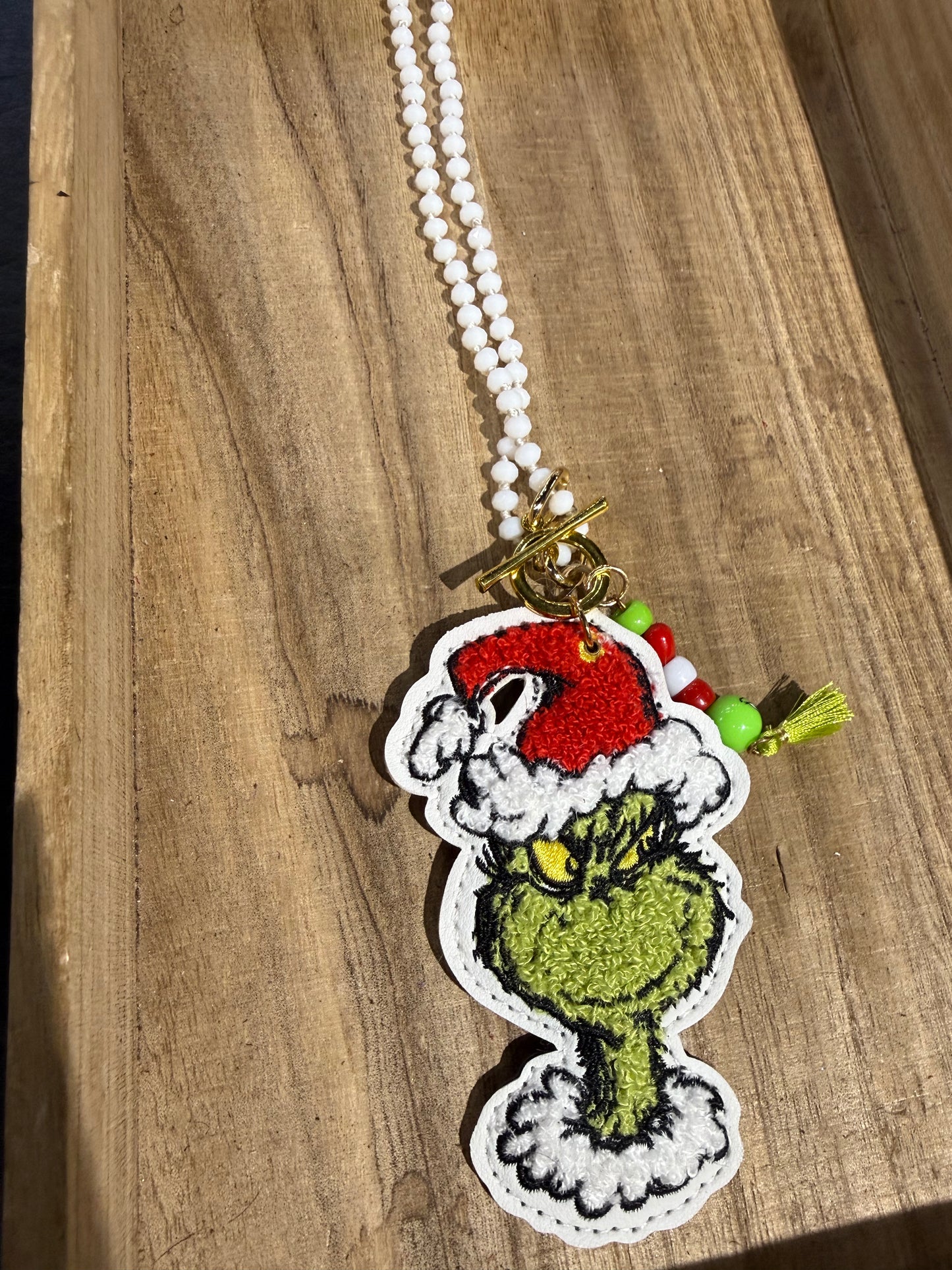 Large Grinch Patch Necklace