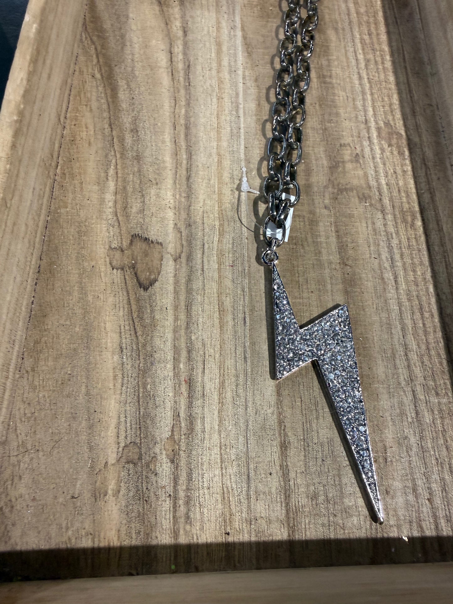 Bling Lightning Bolt Necklace