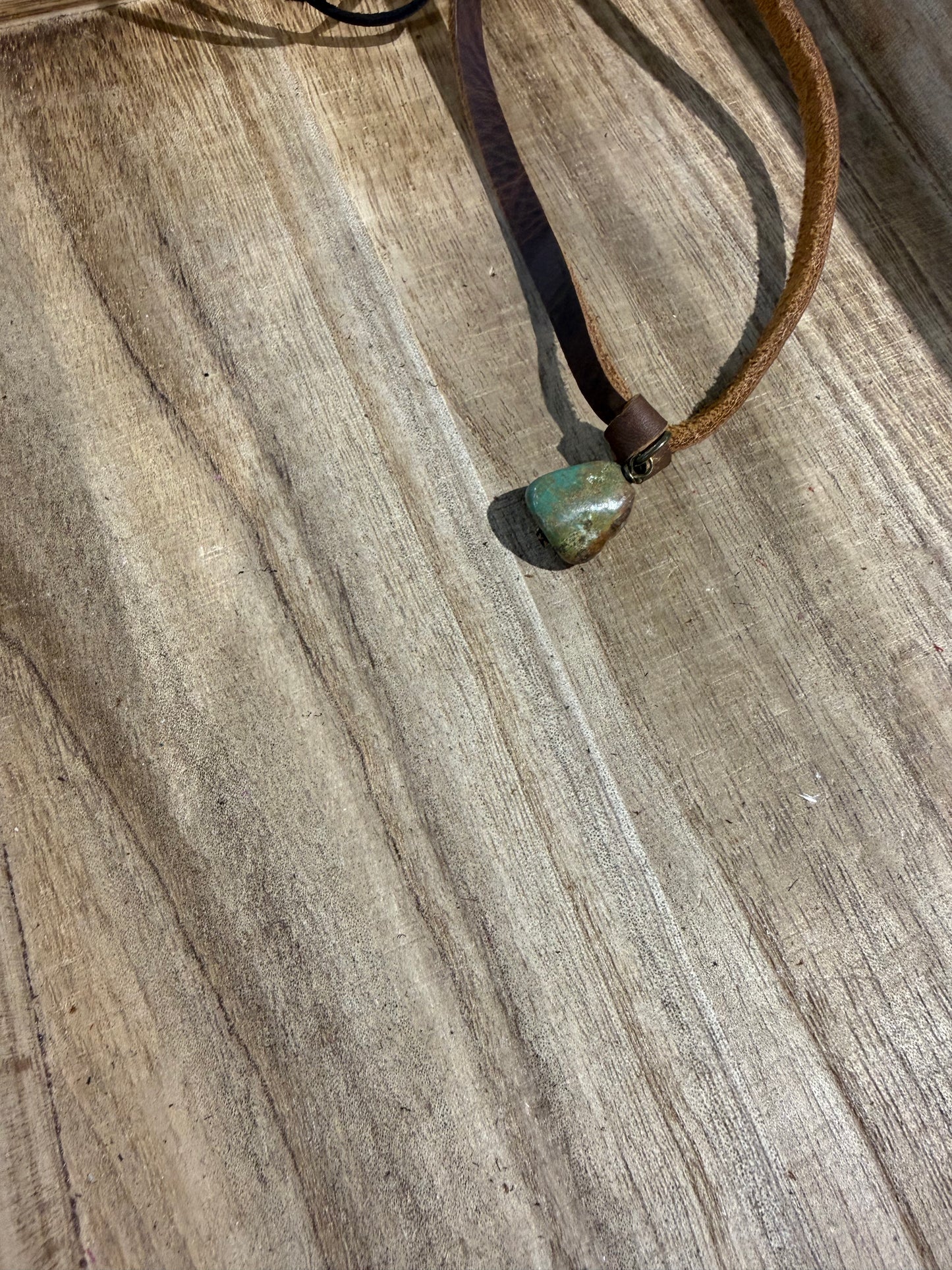 Brown Leather Turquoise Choker