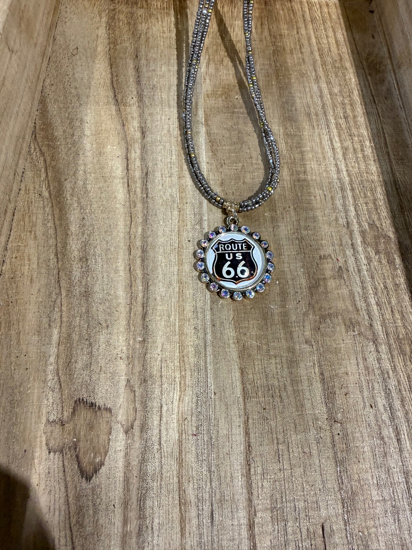 Bling Route 66 necklace