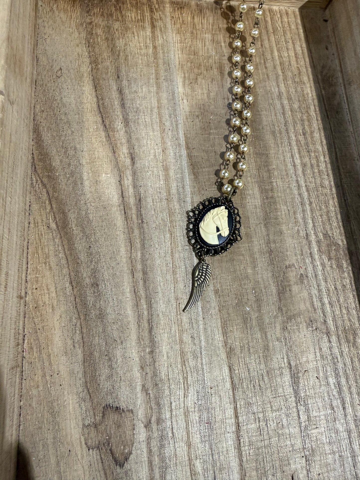 Horse Cameo Necklace