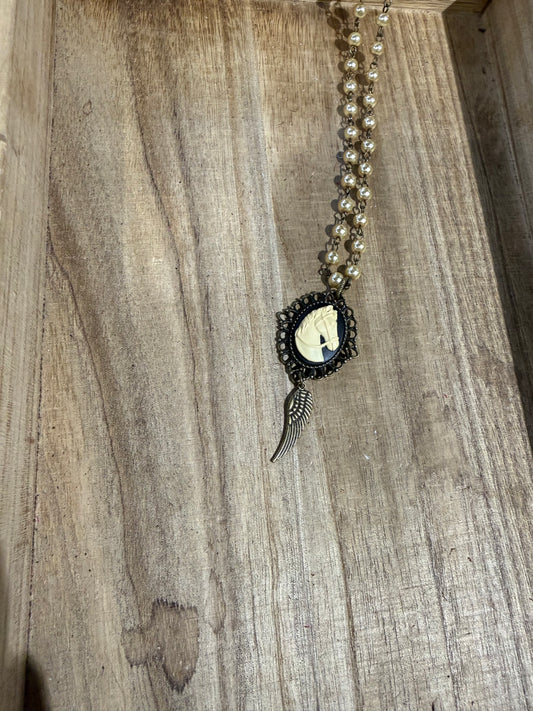 Horse Cameo Necklace