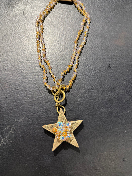 Gold Bead Crystal Star