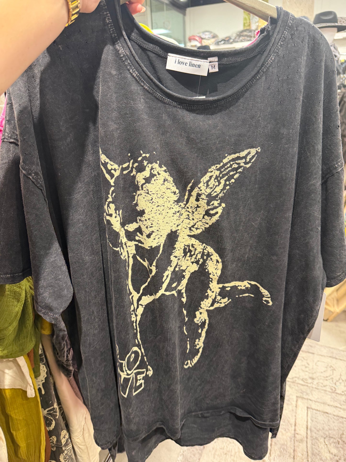 MINERAL BLACK LOVE CHERUB T-SHIRT