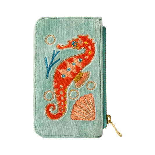 Velvet Card Holder - Sparkling Seahorse